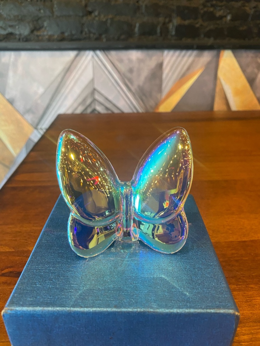 Iridescent Glass Butterfly Figurine -